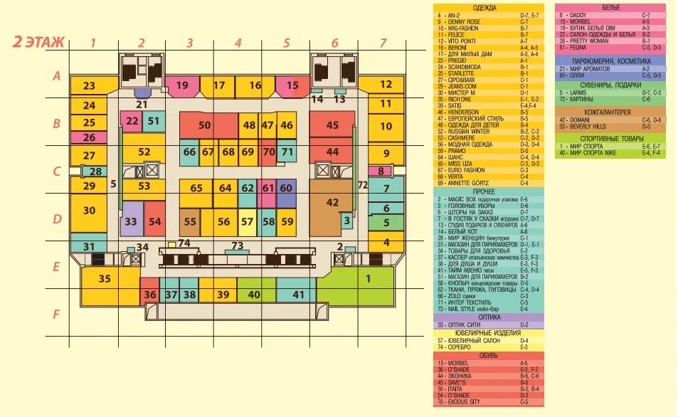 галерея план магазинов