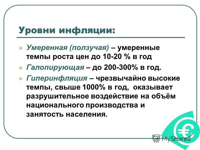 Определить уровень инфляции за год