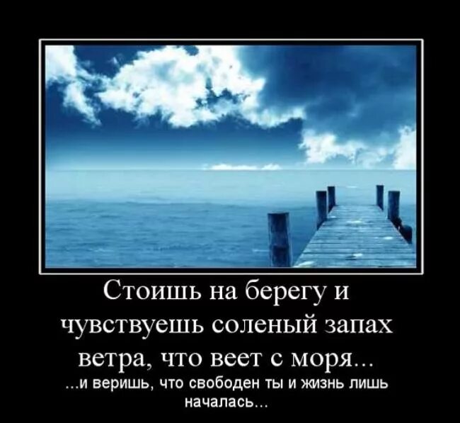 Чувствовать запах моря. Демотиваторы про счастье. Счастье рядом цитаты. Стоишь на берегу и чувствуешь. Демотиваторы со смыслом.