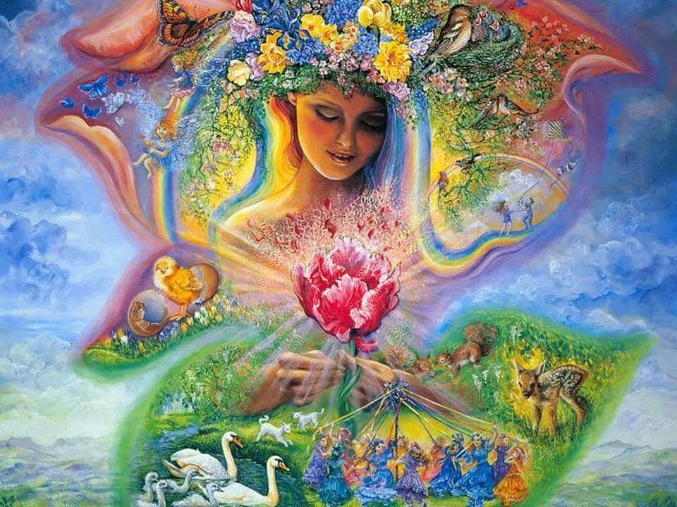 Духовная связь с природой. Рожана богиня славян. Богиня Рожана у славян картина.
