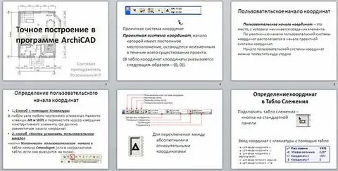 Архикад координаты