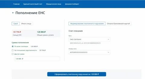 Пополнение енс