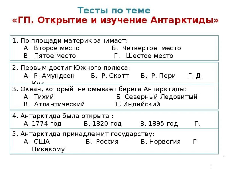 Антарктида контрольная работа 7 класс с ответами. Тест по теме антарктида. тест по теме антарктида 7. проверочная работа антарктида. какую площадь занимает антарктида.