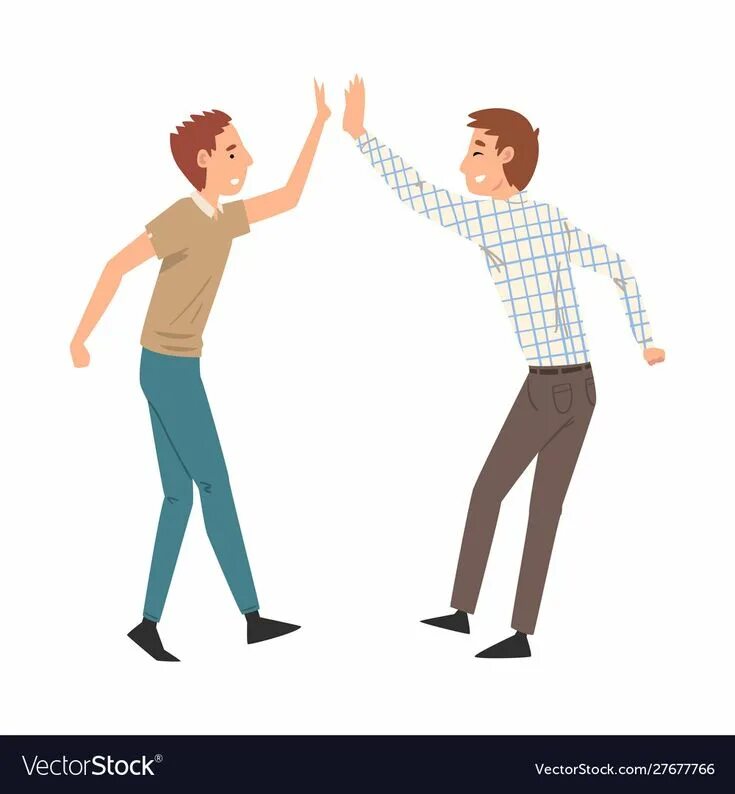 Бизнес команда. Девушка дает пять. Люди дают пять. Компания людей дают пять. Дают пять друг другу.