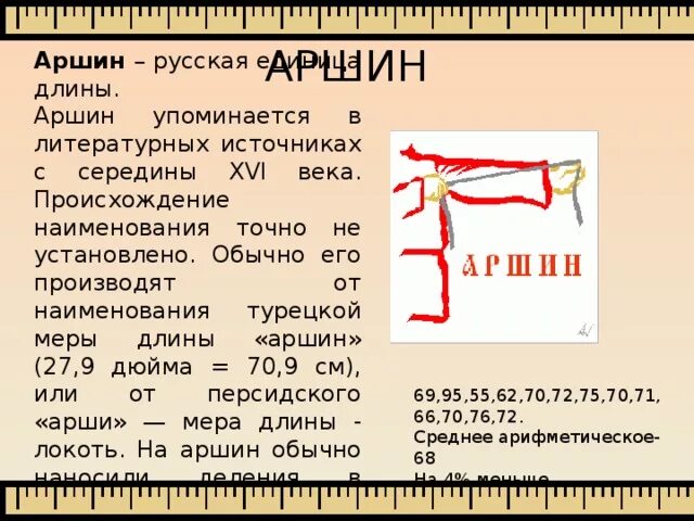 Аршин сколько см. Аршин в сантиметрах. аршин в метрической системе. происхождение названий единиц длины. длина аршина.