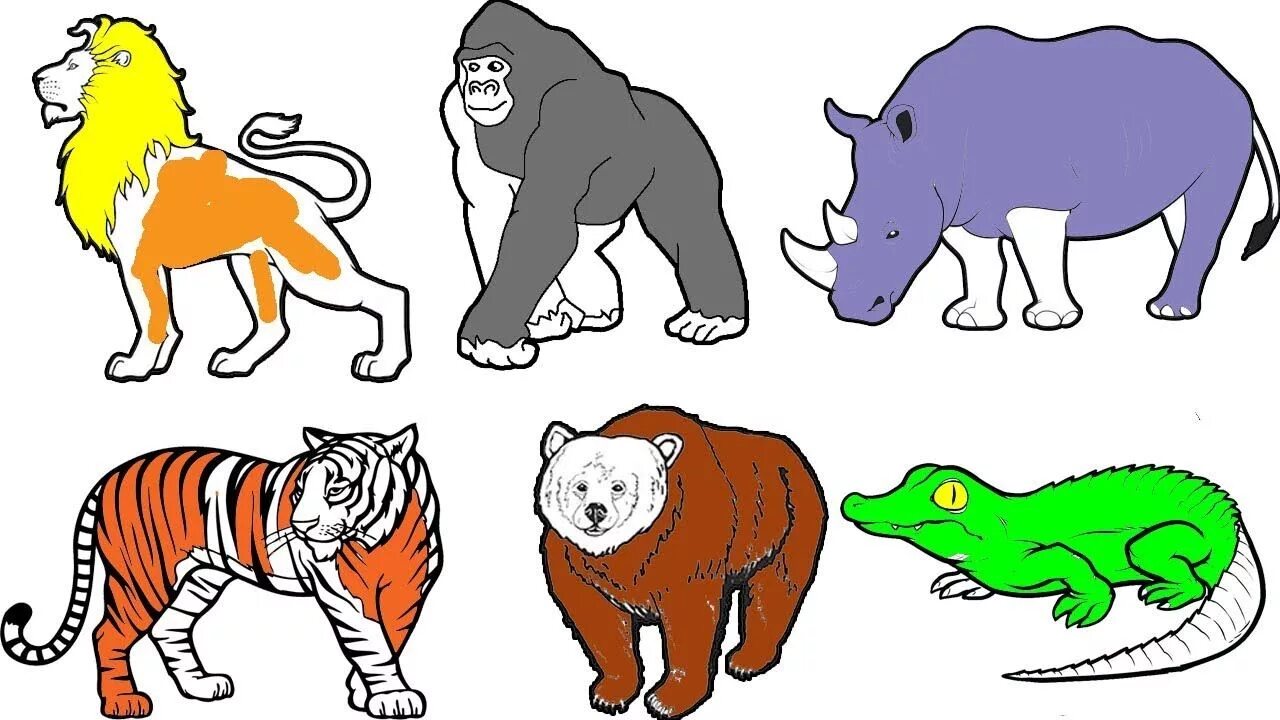 More animal colors. Color names животные. wild animals for kids. детский цвет фона animals. повторение темы цвета и животные.
