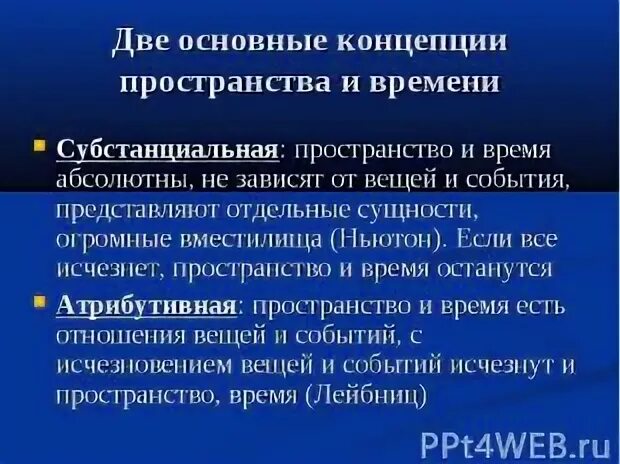 Субстанциальная концепция пространства и времени