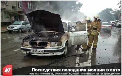 Если молния попадет в машину что будет