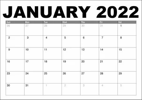 Blank January 2022 Calendar.