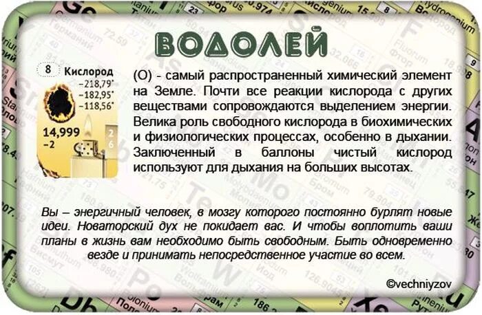 Водолей шуточный гороскоп. Химический элемент по знаку зодиака. Водолей прикольный гороскоп. Химический гороскоп.