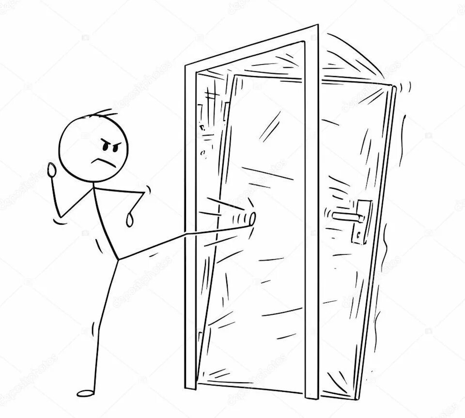 Сильно открыл дверь. Дверь раскраска. Дверь иллюстрация. Человечек пытается открыть дверь. Открытая дверь.