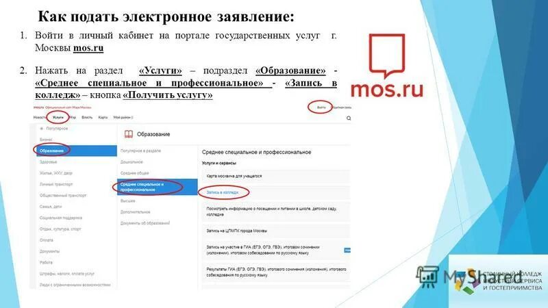 Подать электронную заявку. Подать электронную заявку