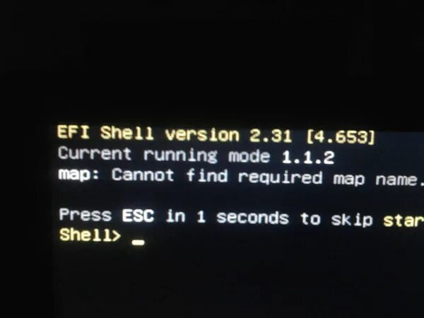 EFI Shell Version 2.60. EFI Shell Version 2.50. EFI Shell Mode. Ошибка cannot find required Map name.