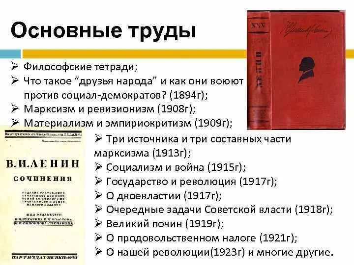 Основные труды Ленина в философии. Ленин основные труды перечень. Основные идеи Ленина.