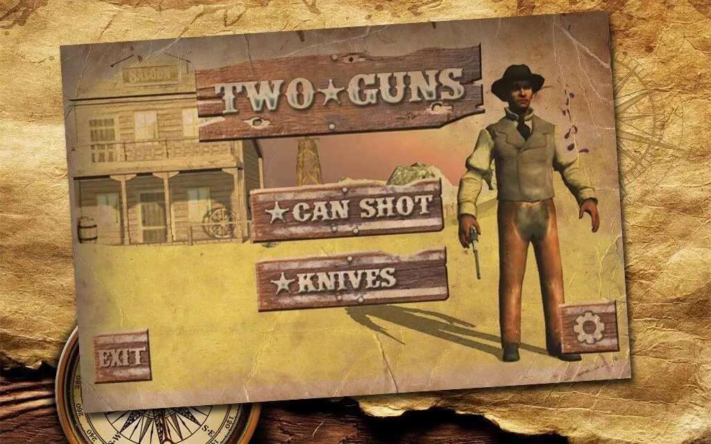 Ii guns. Вестерн игра. Игра Gun вестерн на андроид. Вестерн игры меню. Two Guns.