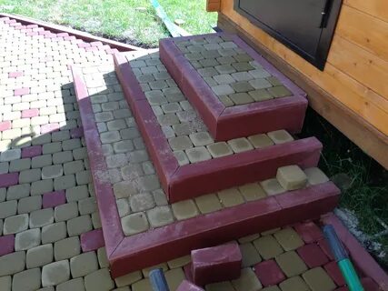Сделать ступеньку из тротуарной плитки