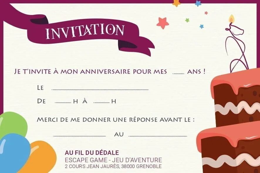 Invitation d'anniversaire. Carte d'Invitation anniversaire. Приглашение game on. Exemple carte d'Invitation d'anniversaire.