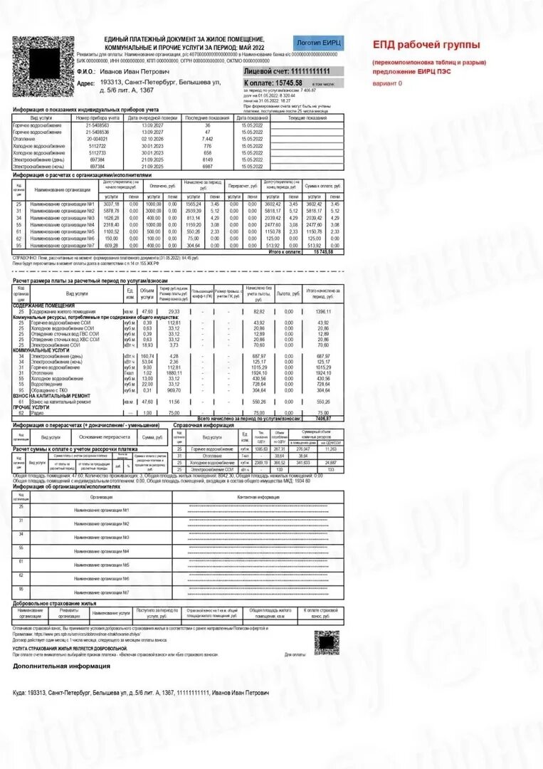 Счет жкх санкт петербург. Единая квитанция ЖКХ В СПБ С 2023. Новая квитанция ЖКХ. Петербург единые квитанции. Как выглядит квитанция за коммунальные услуги.
