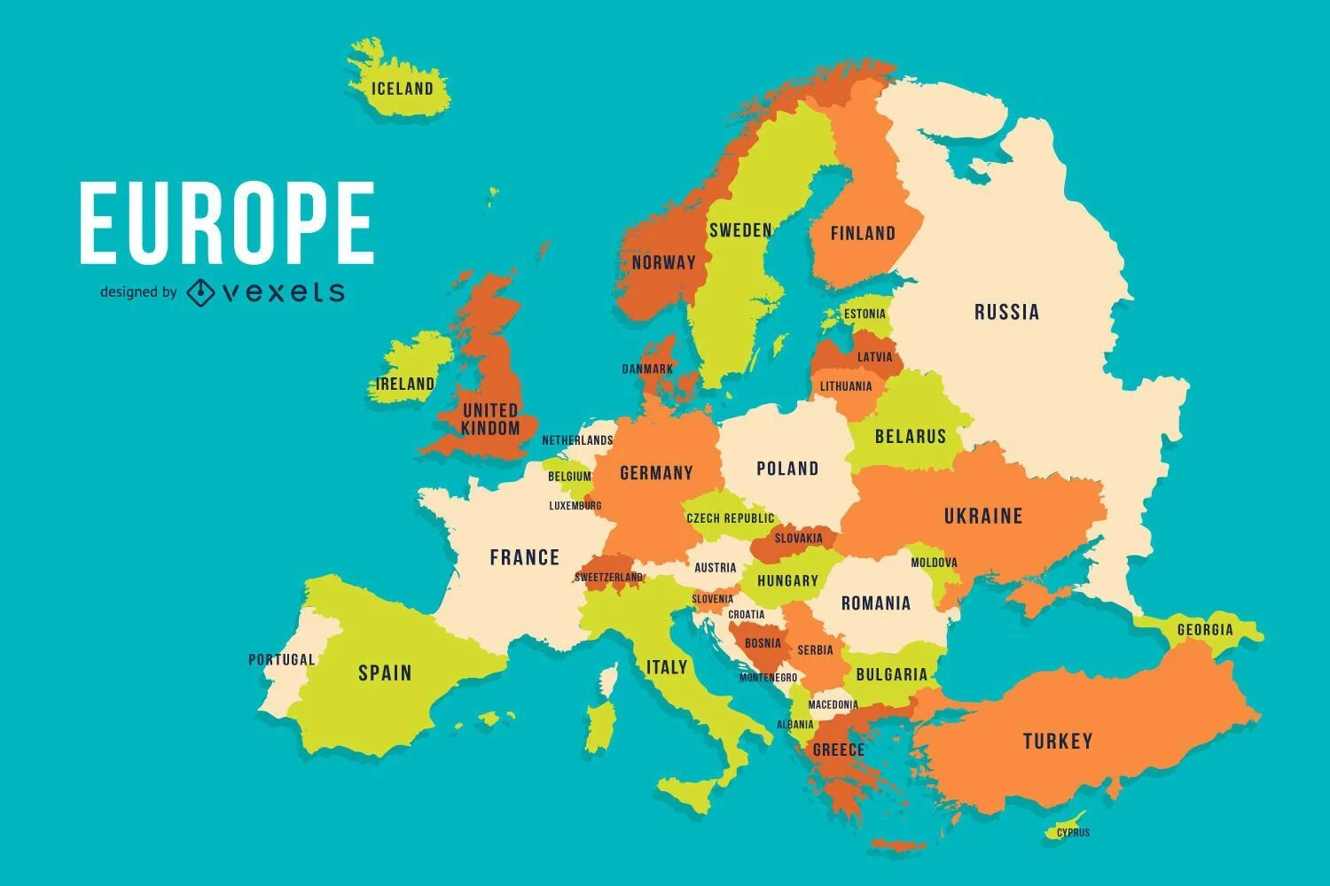 Europa de. Карта - Европа. Карта Европы со странами. Карта европейского континента. Карта European Countries.