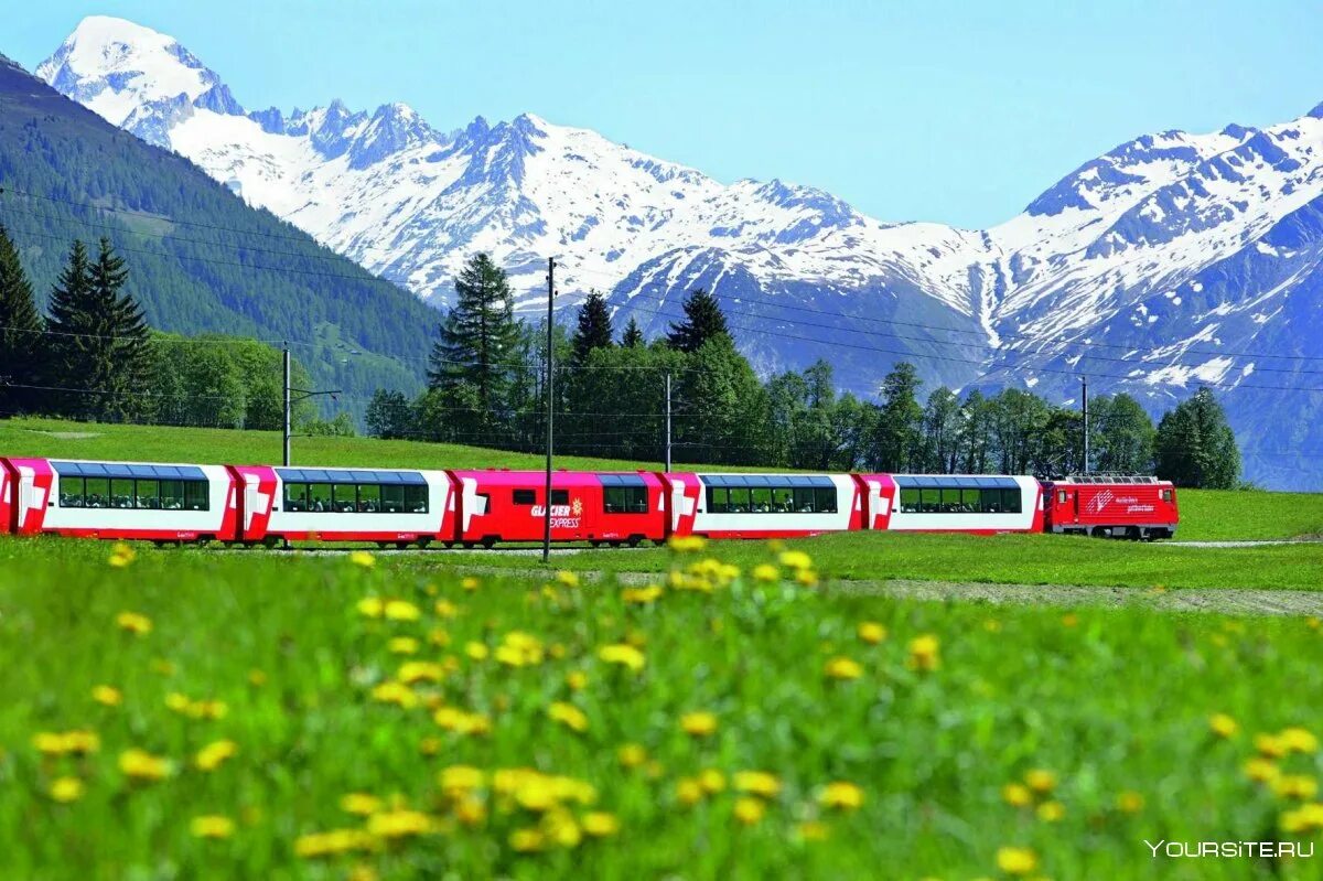 Поезд. Швейцария поезд ледяной экспресс. Швейцария — Италия, "Бернина-экспресс". Glacier Express (Ледниковый экспресс"), Швейцария. Панорамный поезд в Швейцарии Glacier Express.