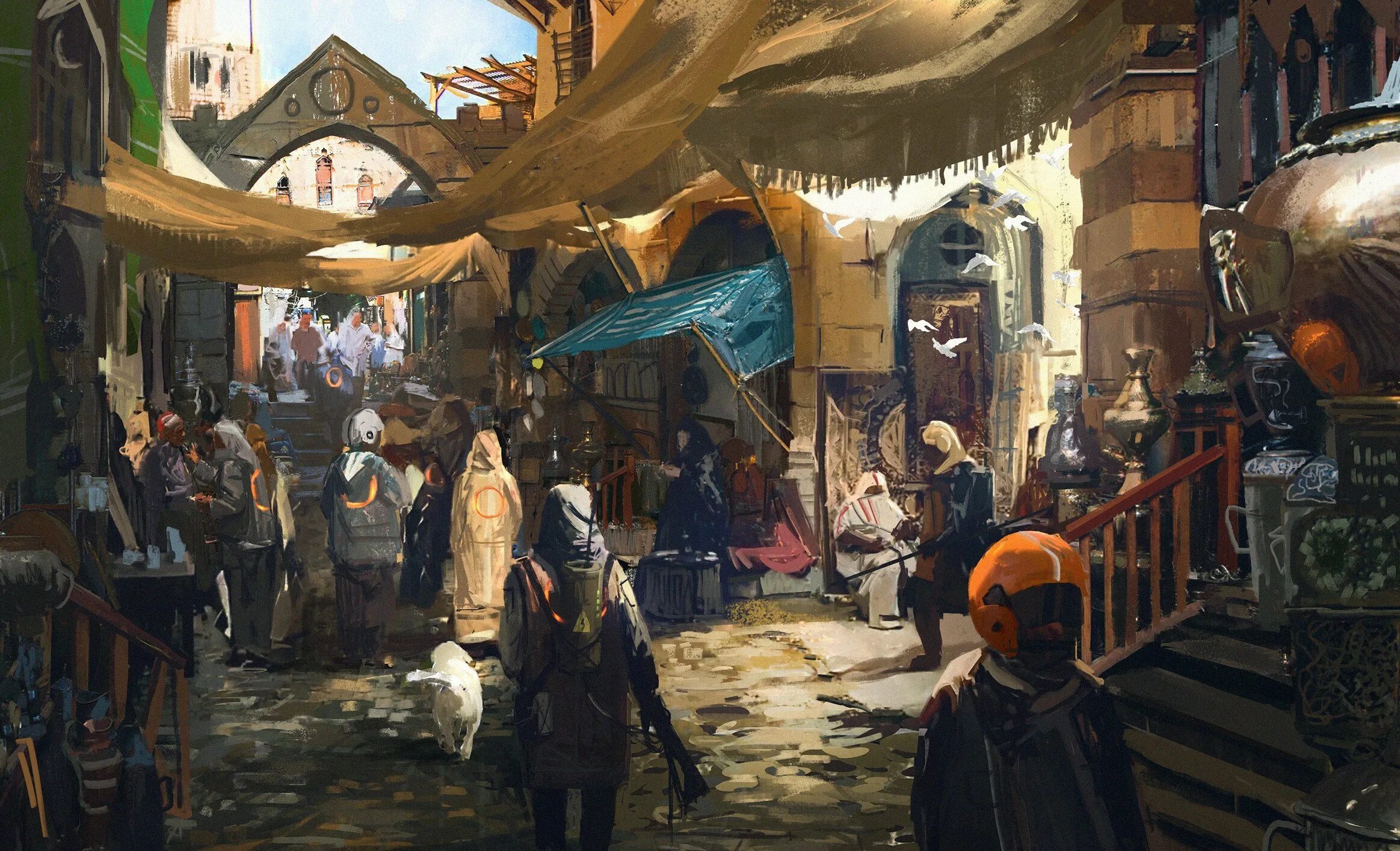 Средневековый торговый город концепт арт. Фэнтези арт рынок шатров. Арбаский торговец концепт арт. Средневековый рынок Италия.