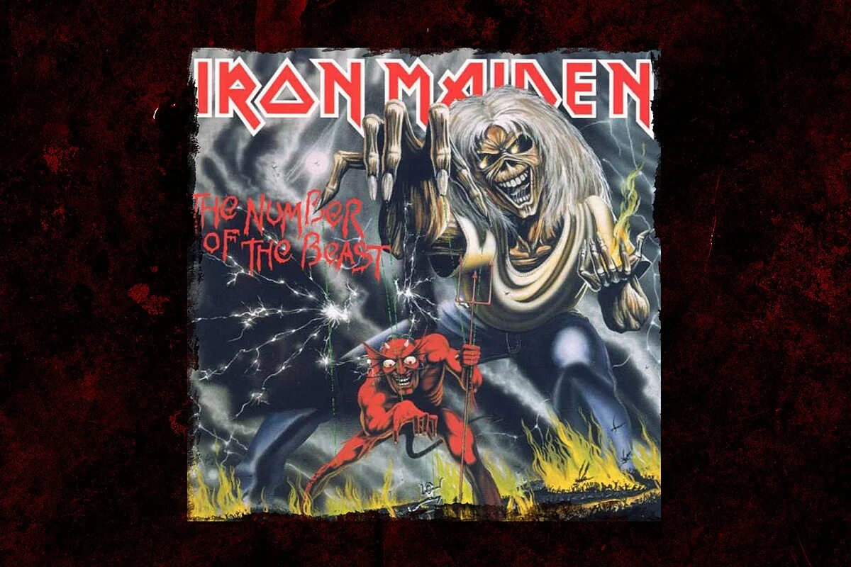 Iron maiden hallowed be thy name. Iron Maiden 1982. Iron Maiden the number of the Beast 1982. Iron Maiden the number of the Beast обложка. Iron Maiden the number of the Beast флаг.