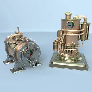 Steampunk boiler collection CGTrader.