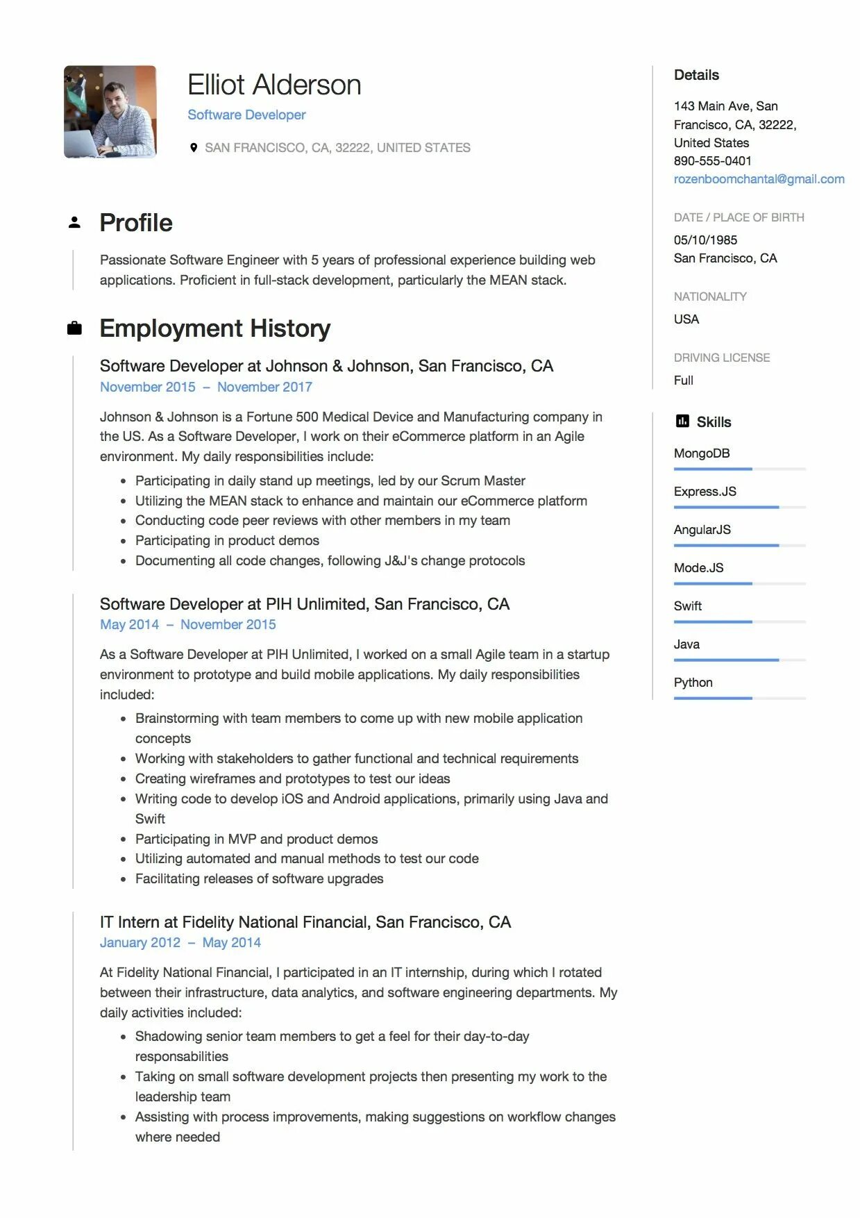 Java разработчик резюме. Резюме программиста. резюме java. cv software engineer example. software developer resume.