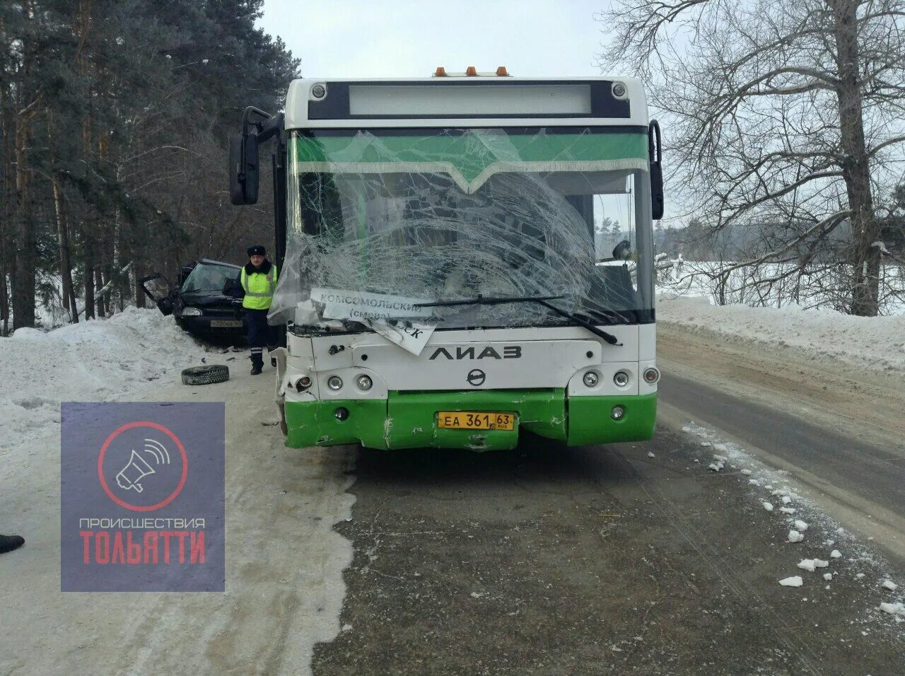 Поволжский автобус. ЛИАЗ 621322. ДТП на Поволжском шоссе в автобус Тольятти.