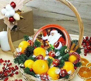 Корзинка с мандаринами