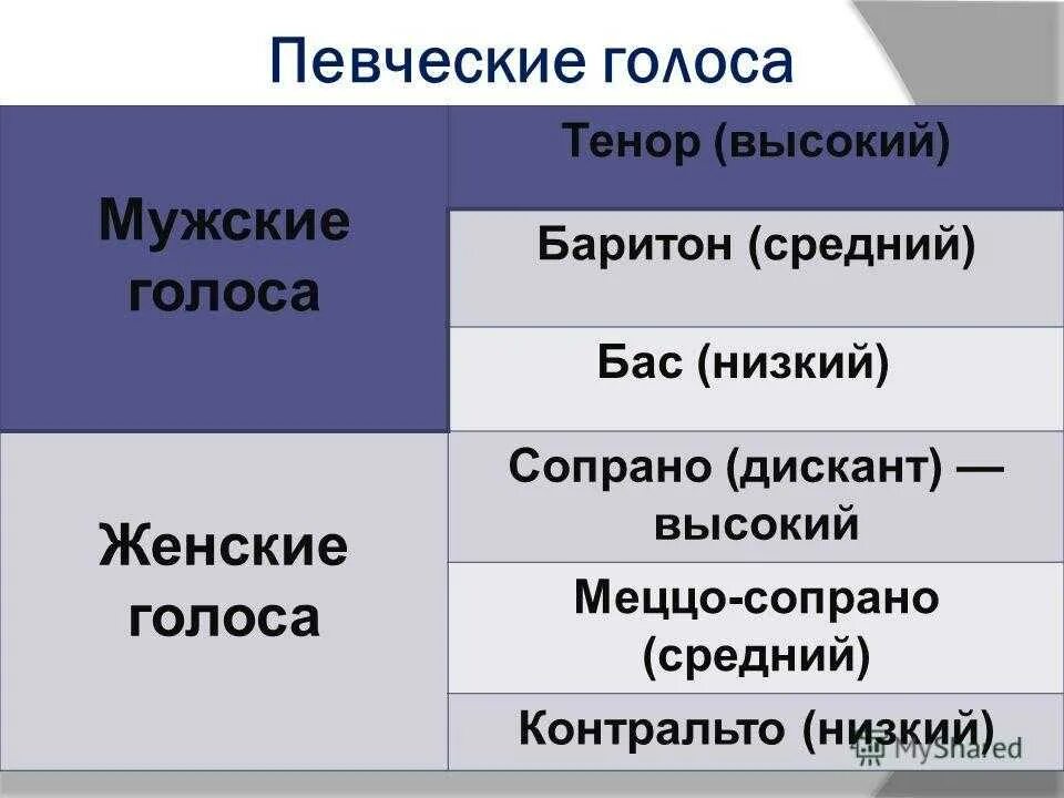 Певческие голоса в музыке. Мужские и женские голоса. Разновидности женских голосов. Виды женских голосов в Музыке. Типы певческих голосов.