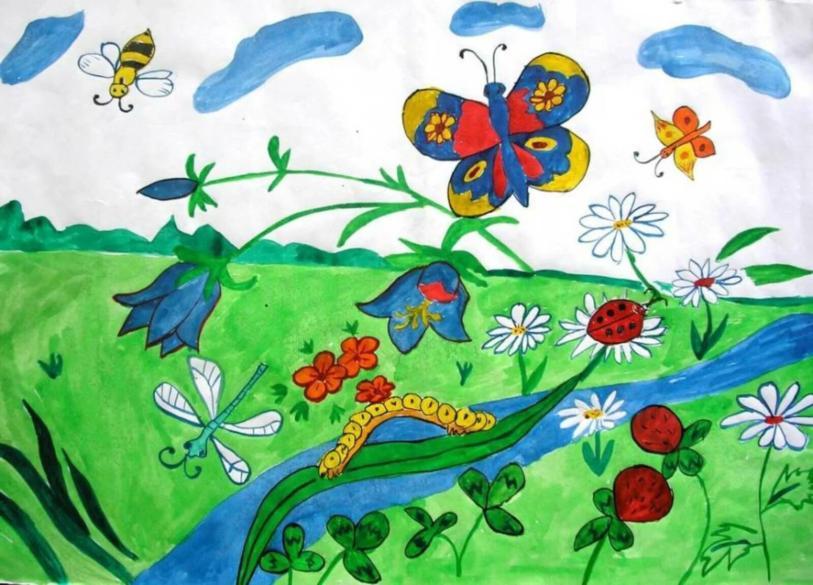 Нарисовать луг 1 класс окружающий. Рисование на тему лето. Красивые детские рисунки. Летние рисунки. Лето рисунок для детей.