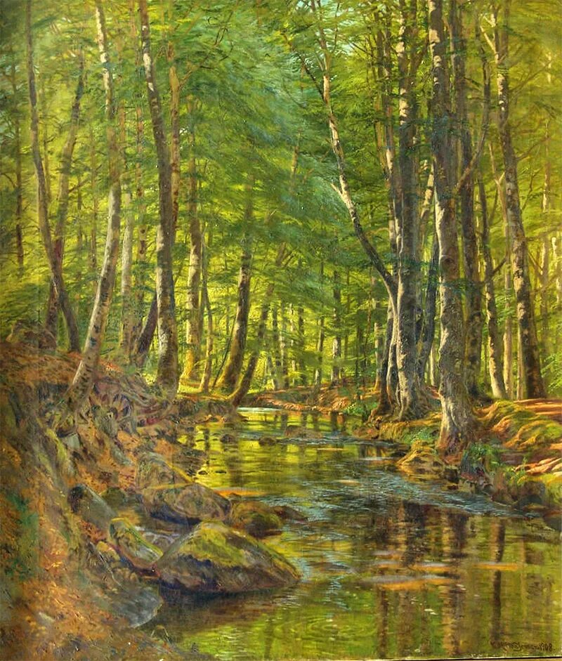 Картина Шишкина Лесной ручей. И И Шишкин ручей в лесу (на косогоре)». 1880.