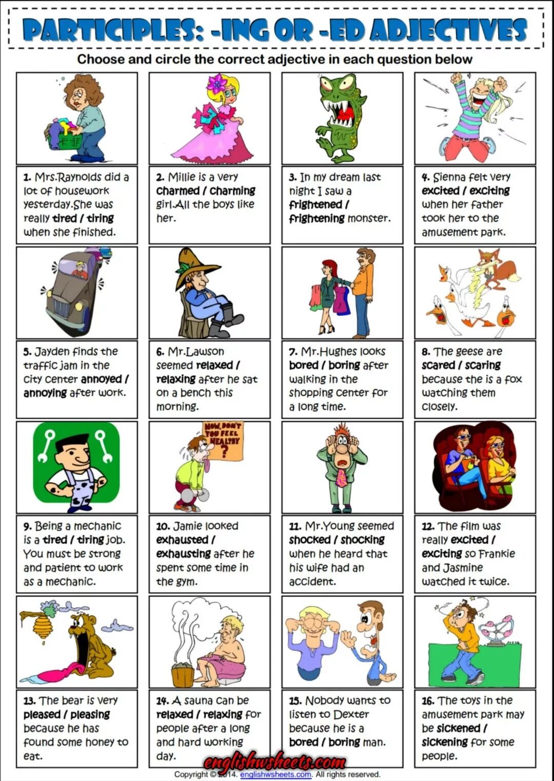 Participles worksheets. Прилагательные ed ing worksheets. ed ing adjectives exercises правило. ing ed adjectives упражнения. ed ing упражнения worksheets.