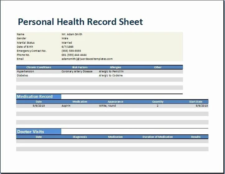 Personal record. Health record. a personal record. new personal record. health person card.