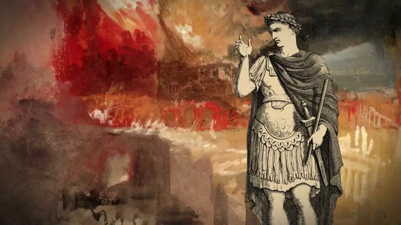 Кого нерон обвинил в пожаре в риме. Великий пожар рима нерон. древний рим нерона живопись. император нерон сжег рим. нерон арт император.