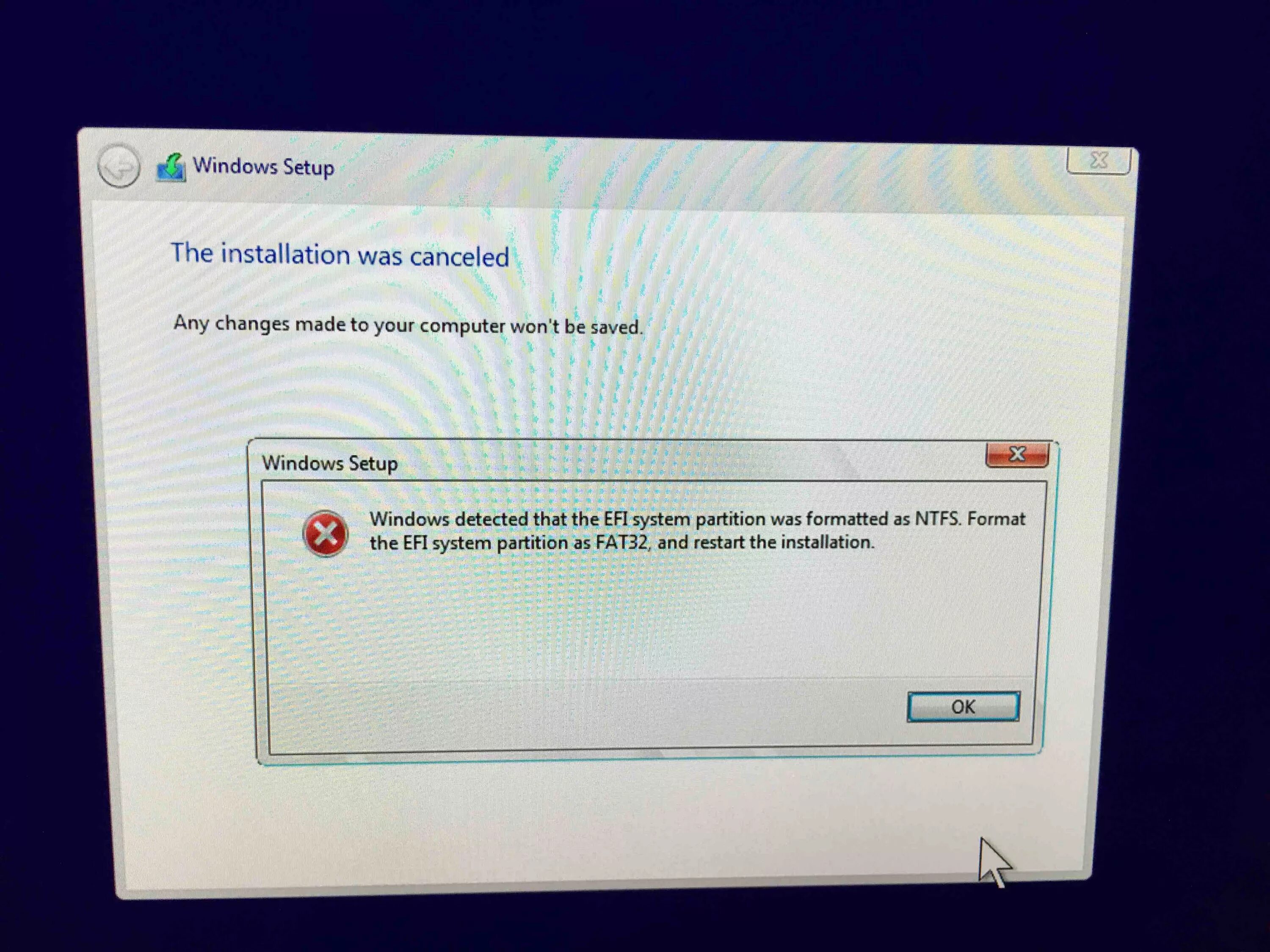 Установка виндовс ntfs. Efi отформатирован в ntfs. установлено что системный раздел efi отформатирован в ntfs. установлено что системный efi отформатирован в ntfs отформатируйте в fat32. как отформатировать системный раздел efi в формате fat32.