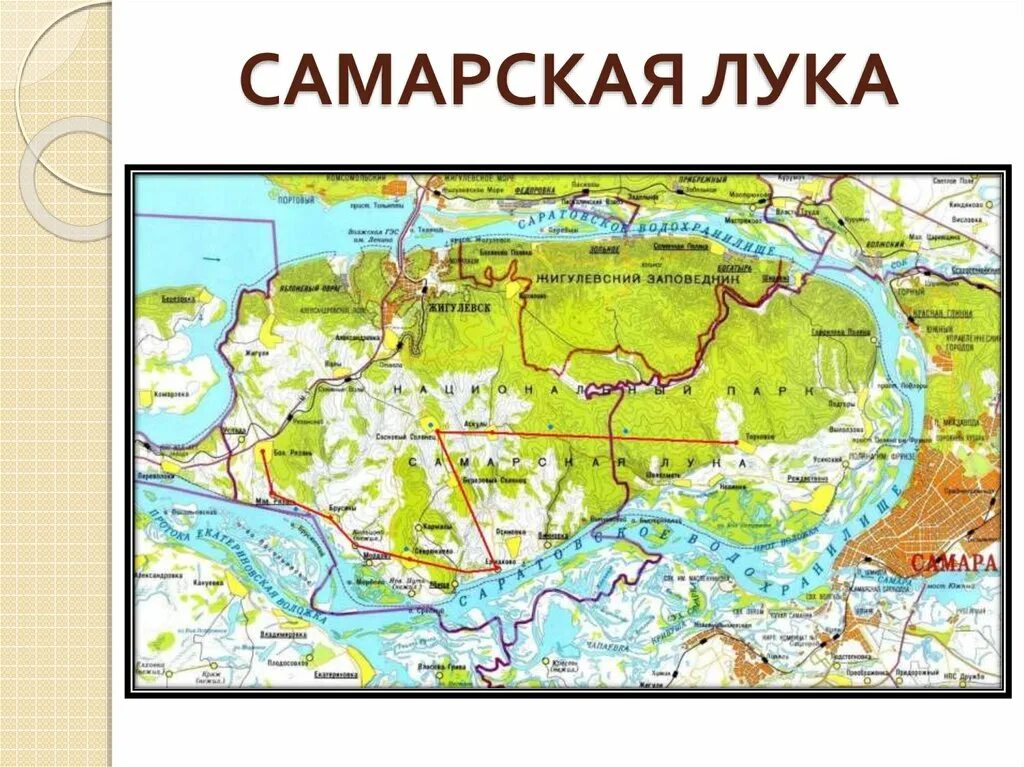 В какой зоне находится самарская область. Карта национального парка Самарской Луки.