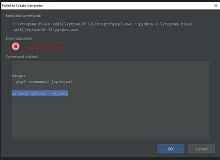 Error please select a valid python