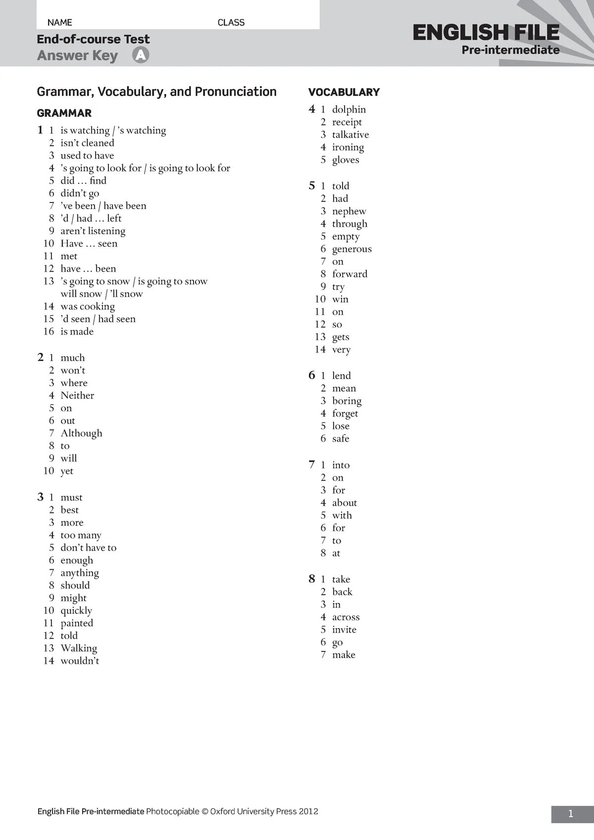 English file intermediate end of course test. Test 1 ответы new english file intermediate. progress test 1-6 pre intermediate english file key answers. new english file pre-intermediate 1 grammar, vocabulary and pronunciation a test answer key. english file upper intermediate test 1 ответы.