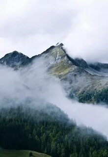 Высокие горы в тумане