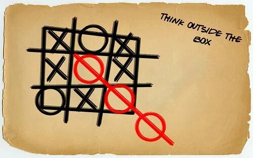 Go out of box. Out of the box. thinking out of the box. to think outside the box. think out of the box.