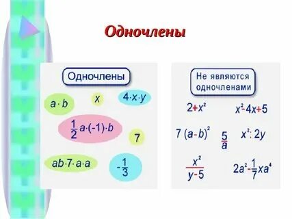 7 является одночленом. 7 является одночленом