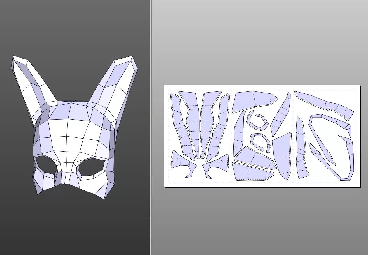 Схема маски из бумаги. Паперкрафт 3д маска Доберман. Pepakura маска кролика. Каменная маска Джоджо пепакура. Маска Fox пепакура.