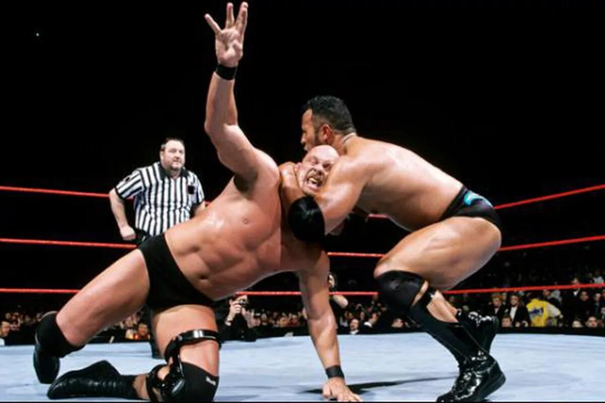 Steve vs stone. Rock vs stone cold. the rock vs stone cold wrestlemania. wrestlemania 15. stone cold steve austin the rock.