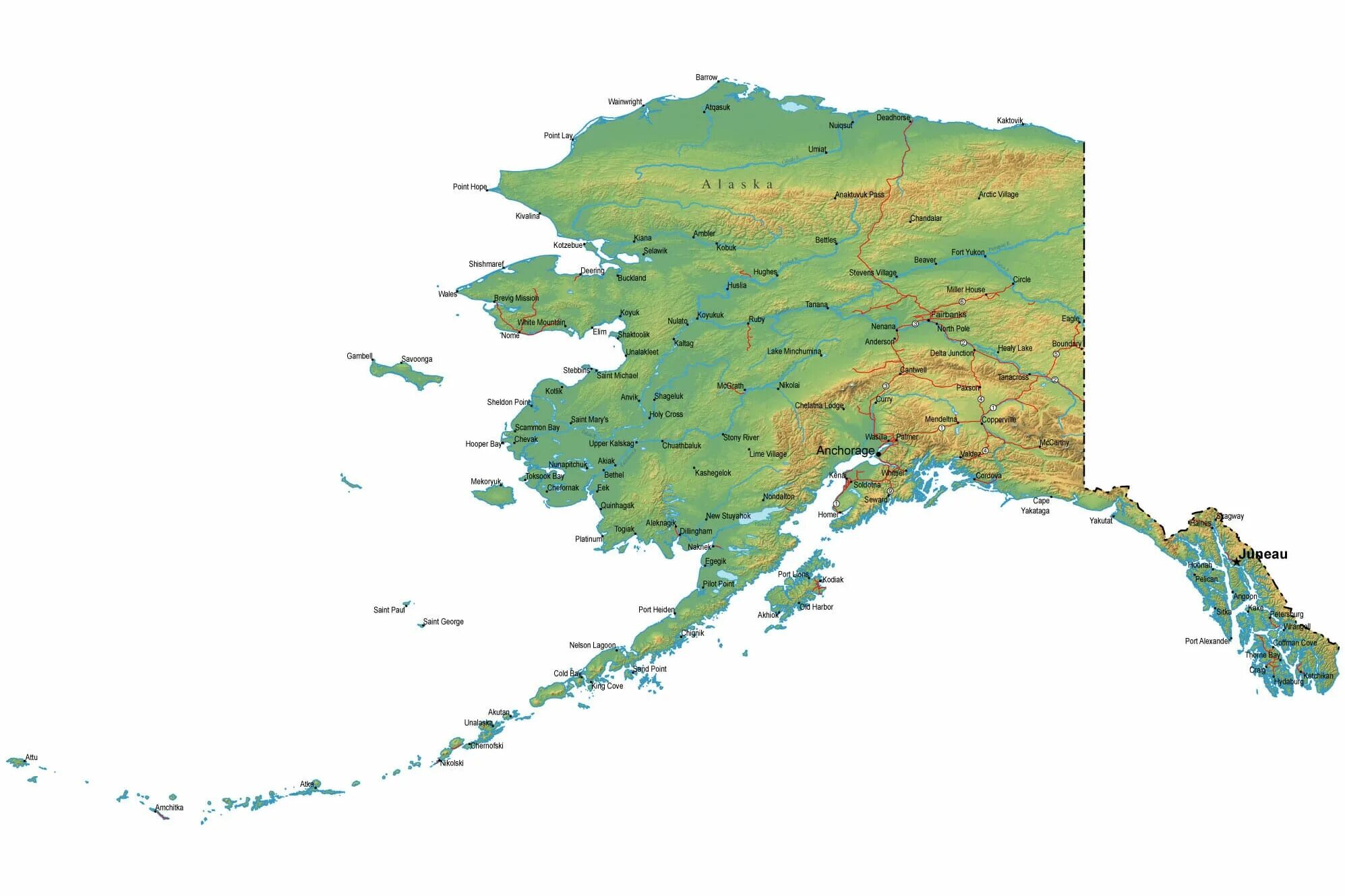 Штат Аляска физическая карта. Штат Аляска на карте. Физическая карта Аляски. Географическая карта Аляски.