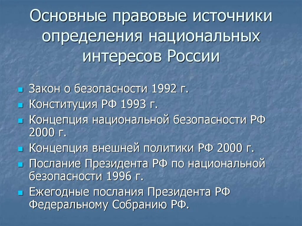 Документы определяющие внешнюю политику