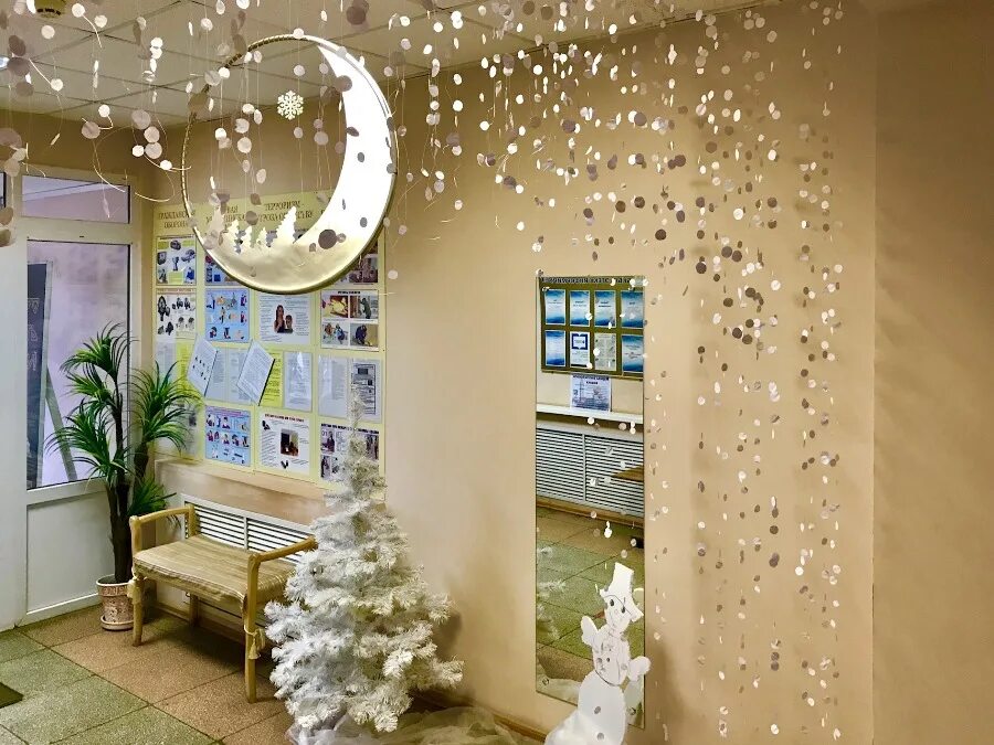 украсить учреждение культуры к новому году. осокина. оформление фойе сельского клуба. новогоднее оформление учреждений культуры. культура и искусство.