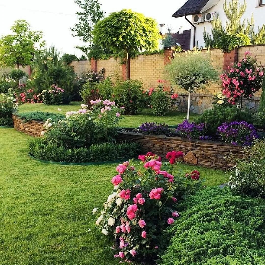 Мой сад. Ландшафтные цветники. Ландшафтный дизайн садового участка. Сад на приусадебном участке. Ландшафт клумб на даче.