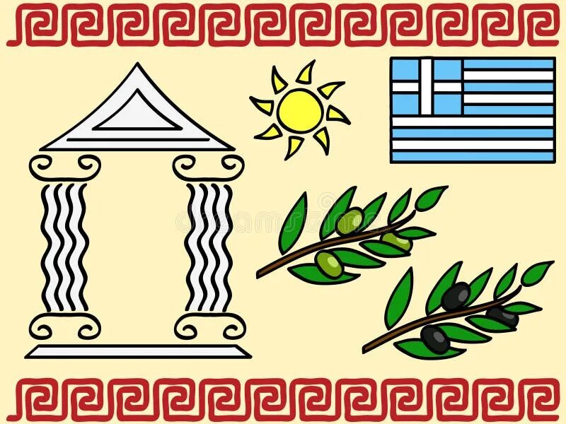 Цветы символ греции. Символы греции. знаки древней греции.